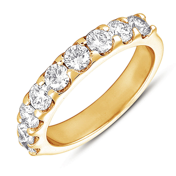 Yellow Gold Prong Set Band - EN7198-BYG