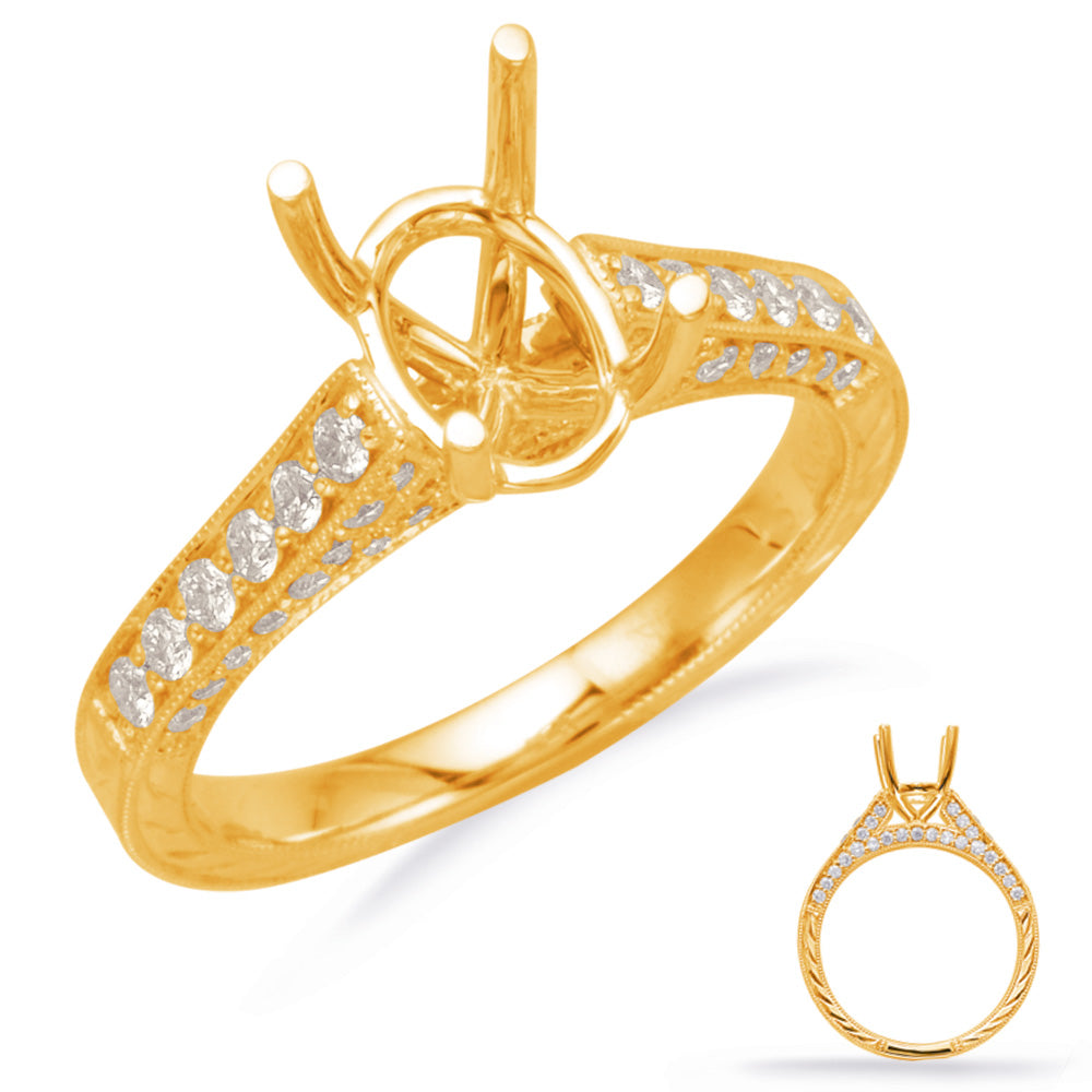 Yellow Gold Engagement Ring - EN7201-8X6MYG