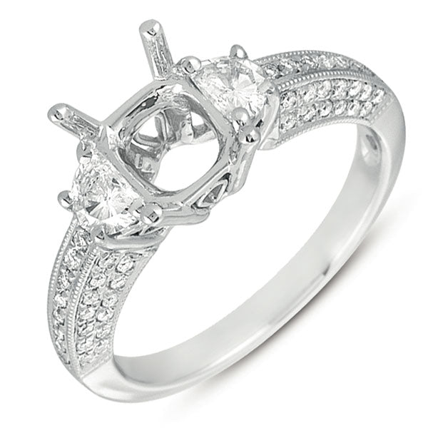 White Gold Pave Engagement Ring - EN7204WG