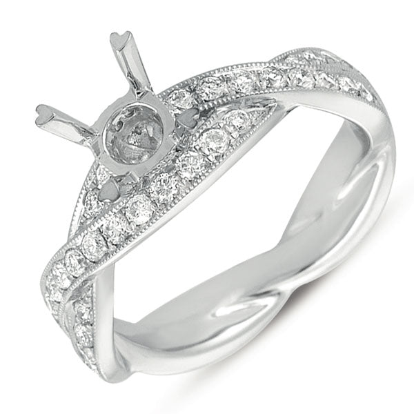 Platinum Pave Engagement Ring - EN7214-PL