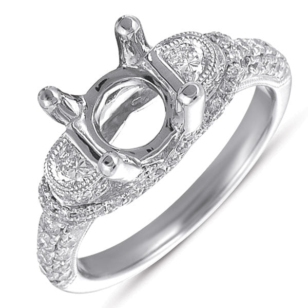 White Gold Pave Engagement Ring - EN7226WG