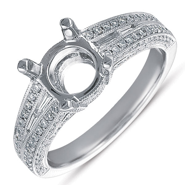 White Gold Pave Engagement Ring - EN7229RDWG