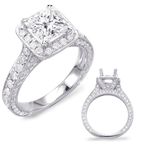 White Gold Pave Engagement Ring - EN7235-6.3MCWG