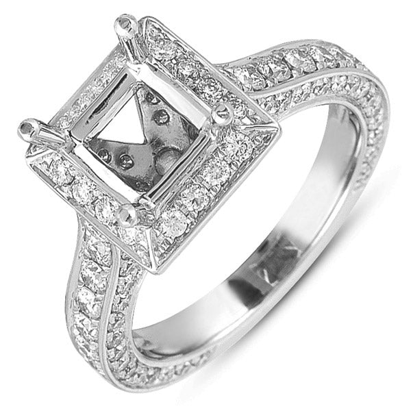 White Gold Pave Engagement Ring - EN7235-6.5MSWG