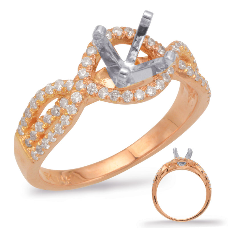 Rose Gold Halo Engagement Ring - EN7278RG