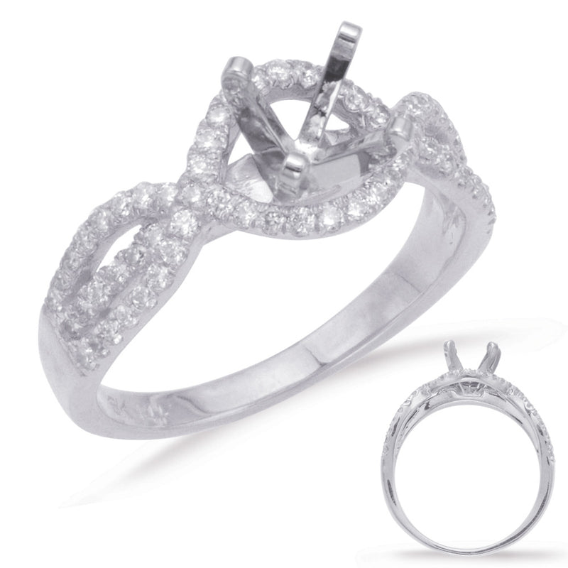 White Gold Halo Engagement Ring - EN7278WG