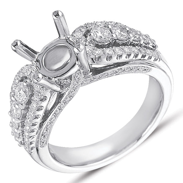 White Gold Pave Engagement Ring - EN7288WG