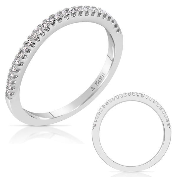 White Gold Wedding Band - EN7289-BWG