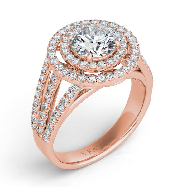 Rose Gold Pave Engagement Ring - EN7289RG