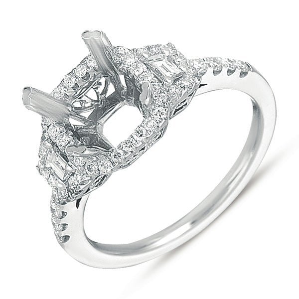 White Gold Pave Engagement Ring - EN7295WG