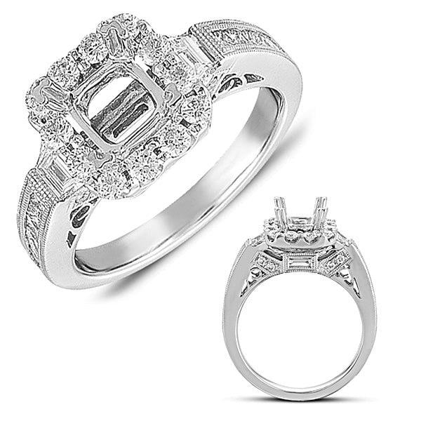 White Gold Pave Engagement Ring - EN7297WG