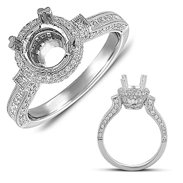 White Gold Pave Engagement Ring - EN7300WG