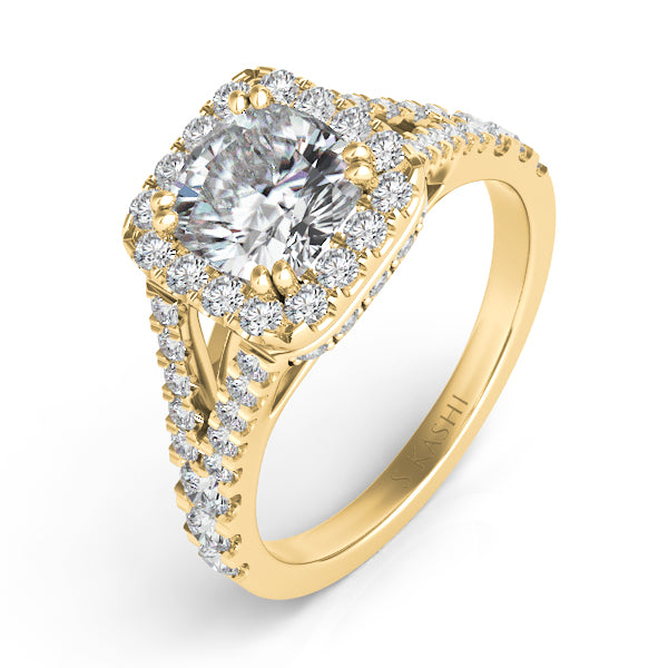 Yellow Gold Pave Engagement Ring - EN7303-6.5MCYG