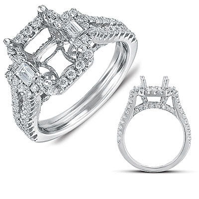 White Gold Pave Engagement Ring - EN7305-7X5MWG