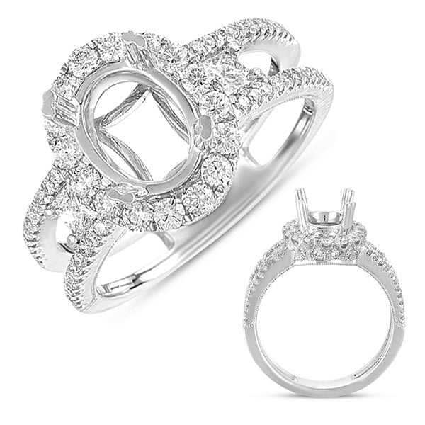 White Gold Engagement Ring - EN7319-9X7MWG