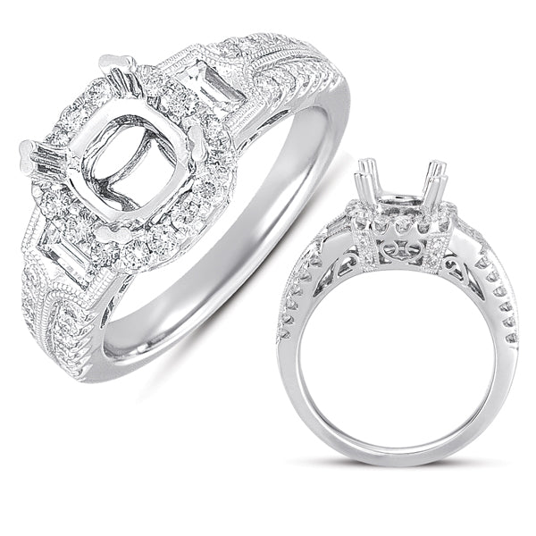 White Gold Pave Engagement Ring - EN7320WG