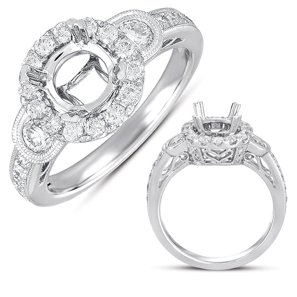 White Gold Pave Engagement Ring - EN7321-1WG