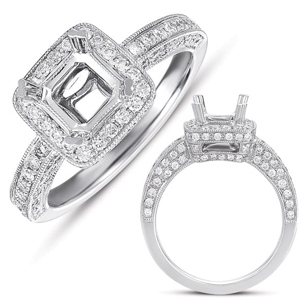 White Gold Pave Engagement Ring - EN7335-1WG