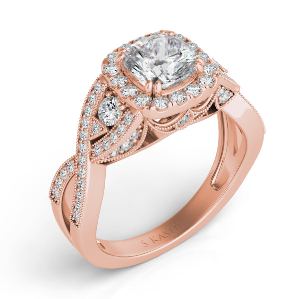 Rose Gold Engagement Ring - EN7352-8CURG