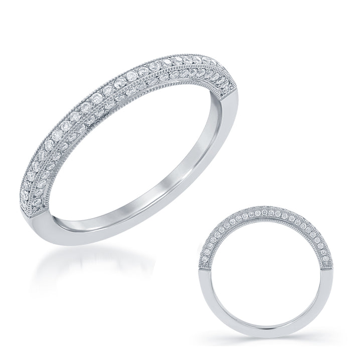 White Gold Wedding Band - EN7353-BWG