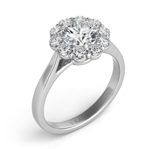 Platinum Halo Engagement Ring - EN7376-1PL