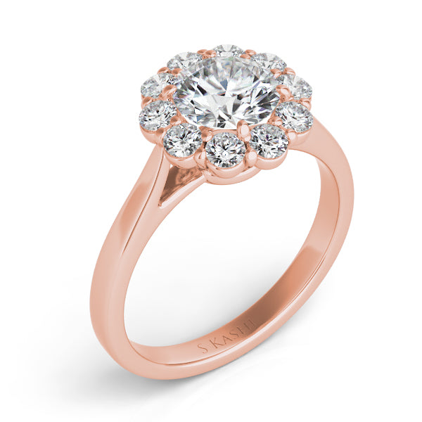 Rose Gold Halo Engagement Ring - EN7376-2RG