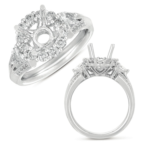 White Gold Halo Engagement Ring - EN7396WG