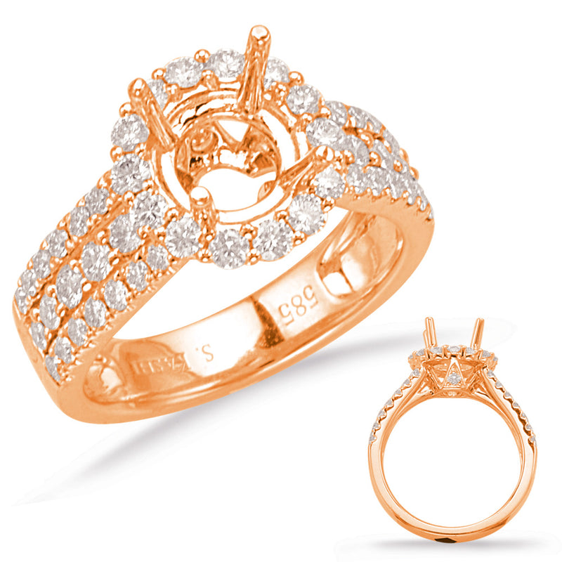 Rose Gold Halo Engagement Ring - EN7409-125RG