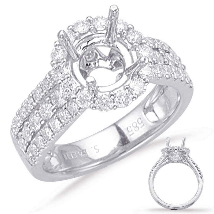 White Gold Halo Engagement Ring - EN7409-125WG