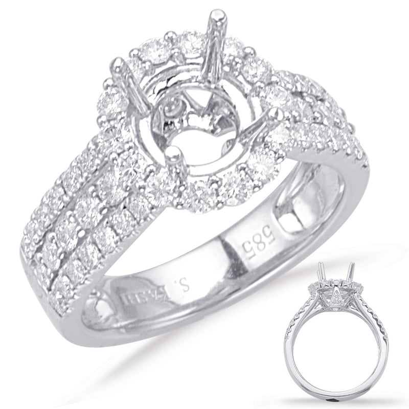 White Gold Halo Engagement Ring - EN7409-125WG