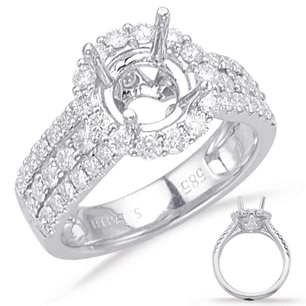 White Gold Halo Engagement Ring - EN7409-75WG