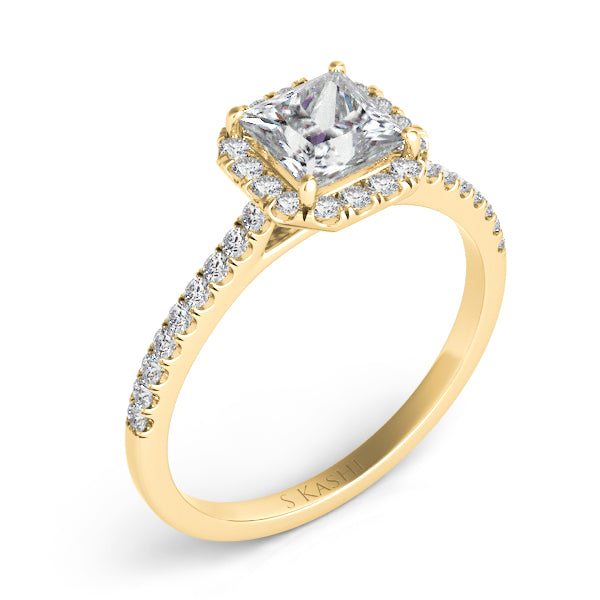 Yellow Gold Halo Engagement Ring - EN7420-4.0MYG