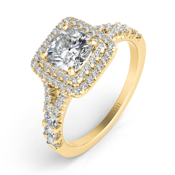 Yellow Gold Pave Engagement Ring - EN7445-1YG