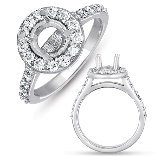 White Gold Halo Engagement Ring - EN7447-15WG