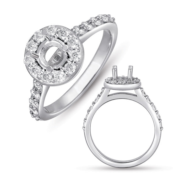 White Gold Halo Engagement Ring - EN7447-50WG