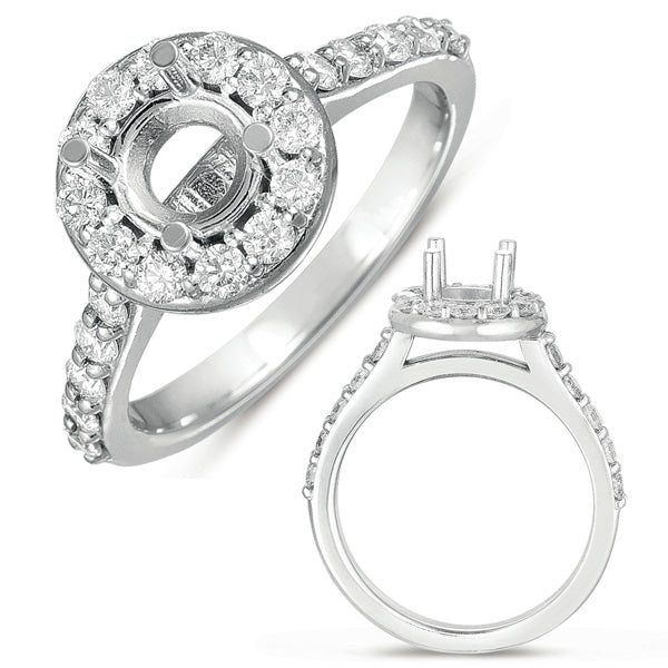 White Gold Halo Engagement Ring - EN7447-75WG