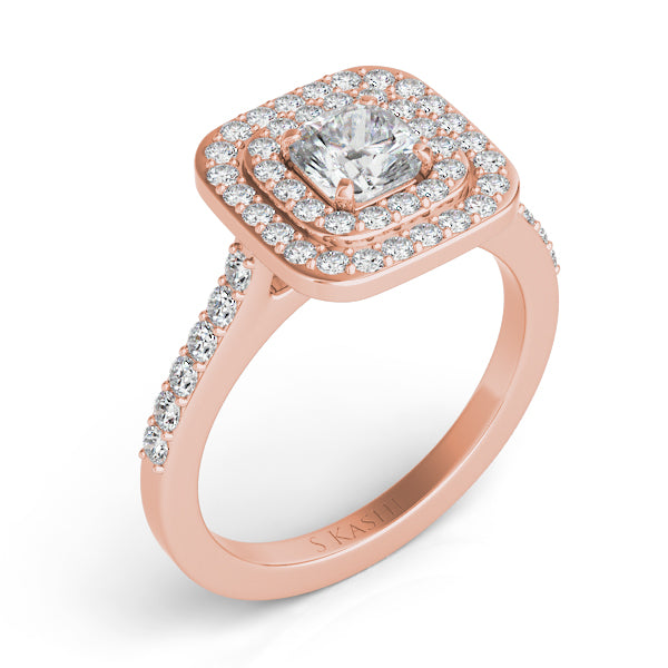 Rose Gold Halo Engagement Ring - EN7449-4.5MRG