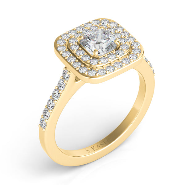 Yellow Gold Halo Engagement Ring - EN7449-4.5MYG