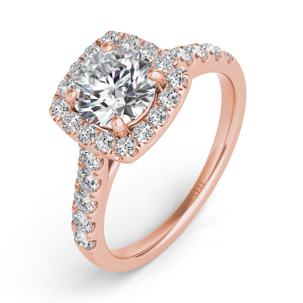 Rose Gold Halo Engagement Ring - EN7452-2.75RG