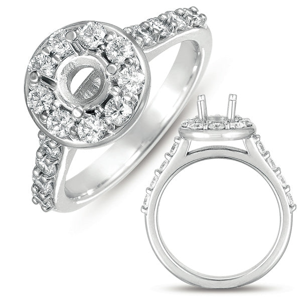 White Gold Halo Ring 1.5ct Round Head - EN7456-15WG