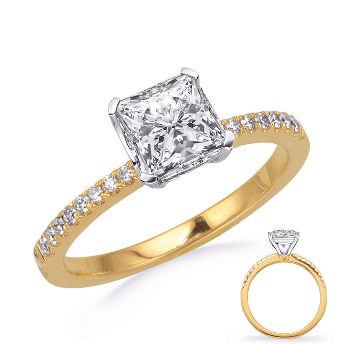 Yellow & White Gold Engagement Ring. - EN7470-4.5MSQYG