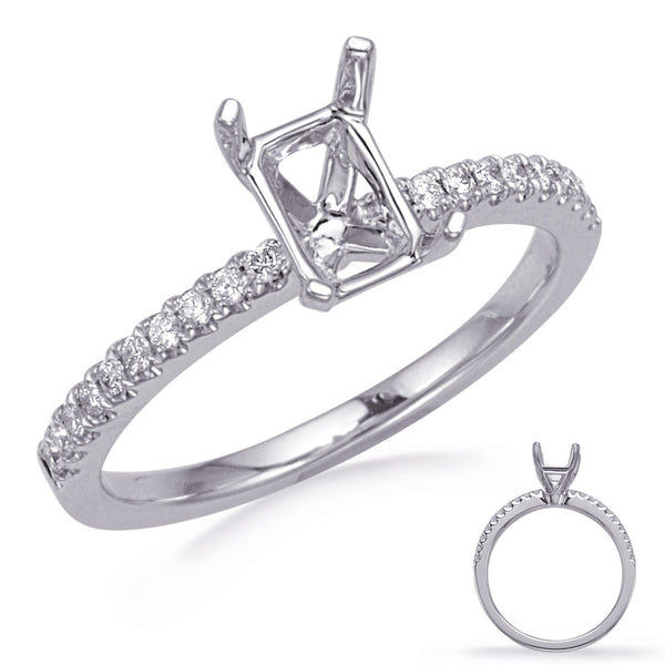 White Gold Engagement Ring - EN7470-5X3MECWG