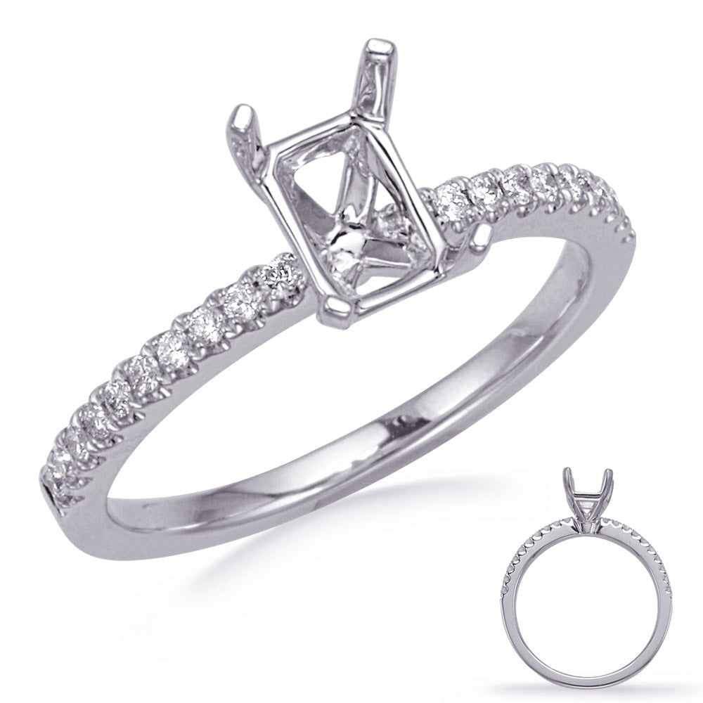 White Gold Engagement Ring - EN7470-6X4MECWG