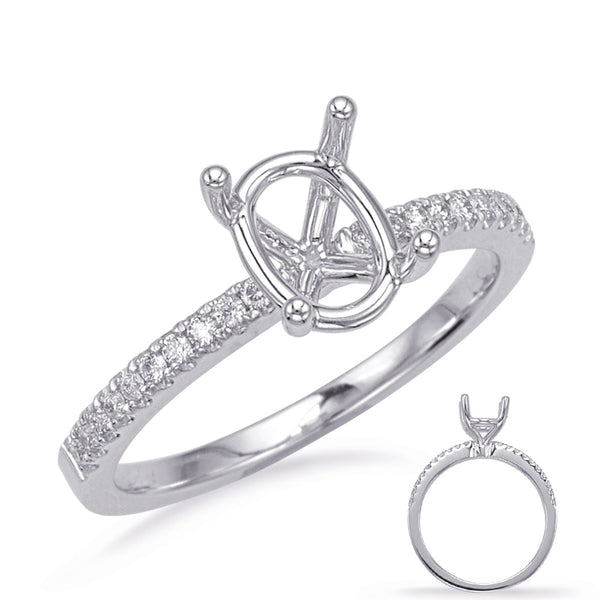 White Gold Engagement Ring - EN7470-6X4MOVWG