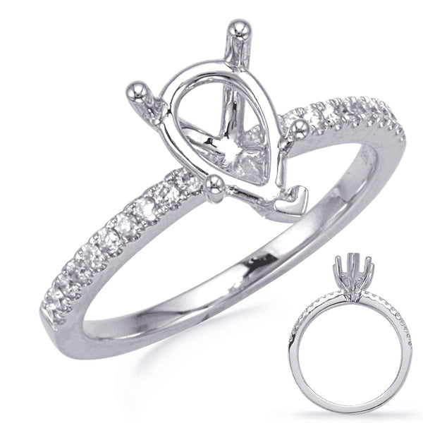 White Gold Engagement Ring - EN7470-6X4MPSWG