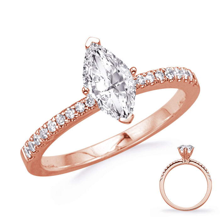 Rose & White Gold Engagement Ring - EN7470-8X4MRG