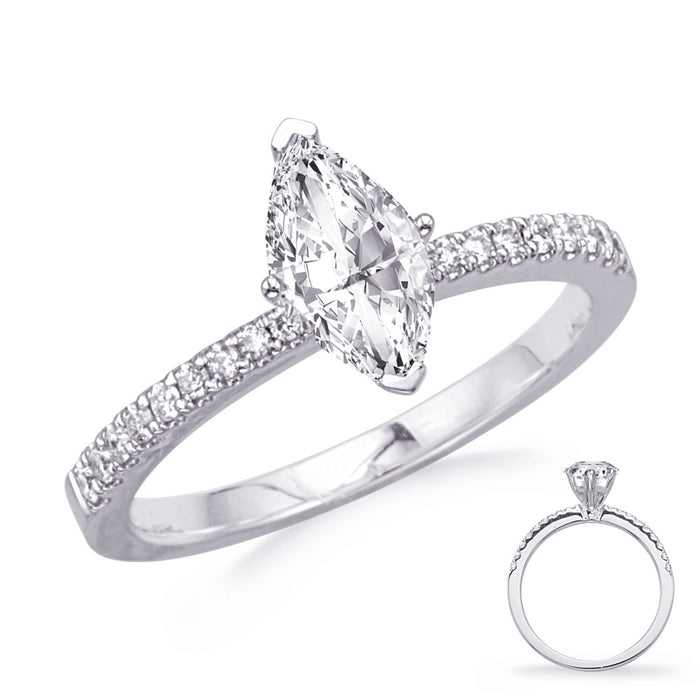 White Gold Engagement Ring - EN7470-8X4MWG