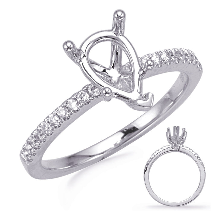 White Gold Engagement Ring - EN7470-8X5MPSWG