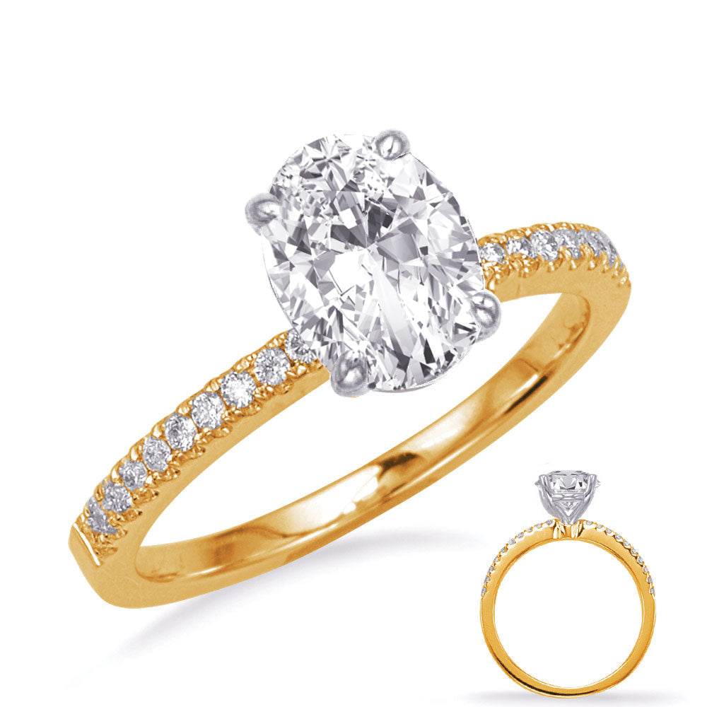 Yellow & White Gold Engagement Ring - EN7470-9X7MOVYG