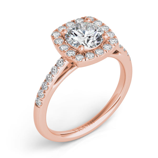 Rose Gold Halo Engagement Ring - EN7475-15RG